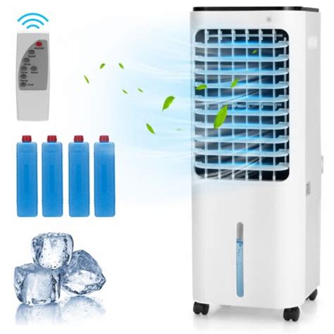 Evaporative Cooler Portable Air Cooler w/ 4 Ice Boxes & Remote Control ...