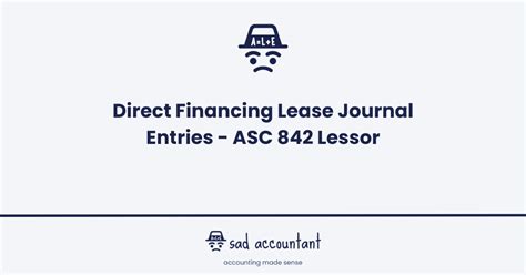 direct financing lease journal entries asc  lessor