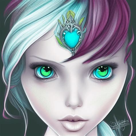 Cute Fairy With Turquoise Eyes In The Style Of Charlie Bowater And