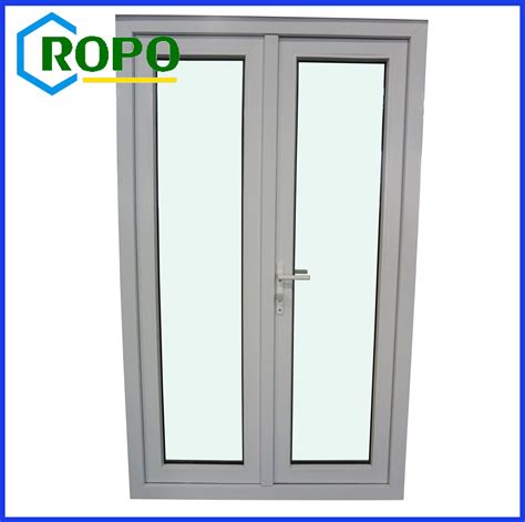 Customized Pvc Vinyl Front Double French Doors With Tinted Glazed