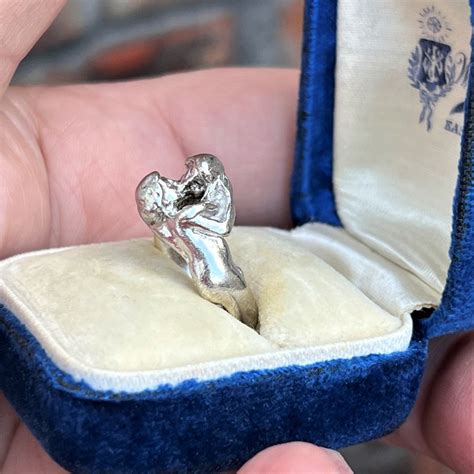 Vintage Sterling Nude Man Woman Ring Lovers Embrace Size Etsy