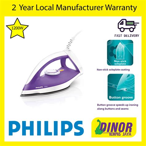 Philips Diva Dry Iron GC122 30 1200W Non Stick Soleplate GC122 GC 122