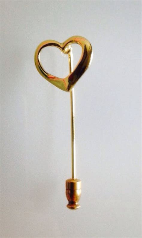 Vintage Gold Tone Heart Lapel Pin