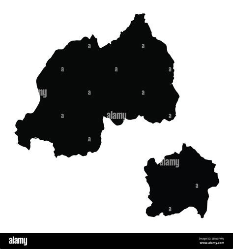 Vector Map Rwanda And Kigali Country And Capital Isolated Vector