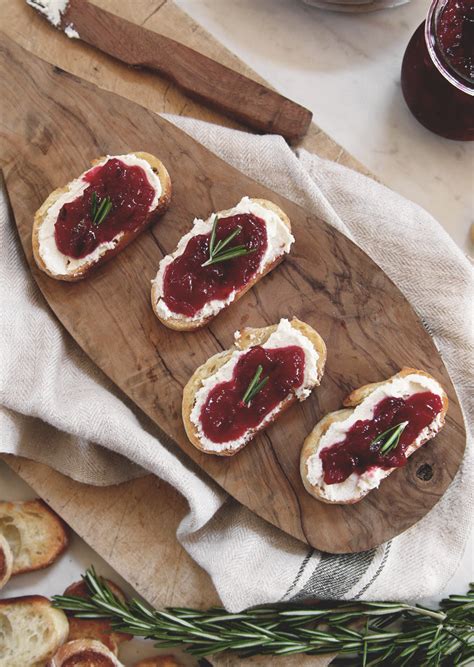 Cranberry Whipped Feta Crostini