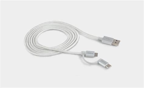 Cabo Usb Em Micro Usb Usb C M Nylon Branco Euabc Nb Intelbras