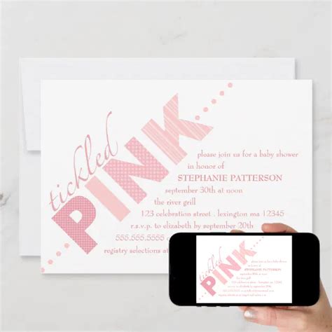 Tickled Pink Baby Girl Modern Baby Shower Invitation Zazzle