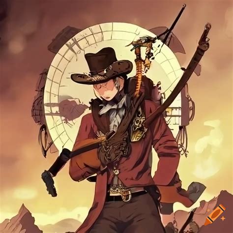 Poster Of A Steampunk Wild West Outlaw Gang On Craiyon