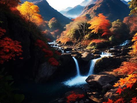 Premium AI Image | Waterfall nature scenery