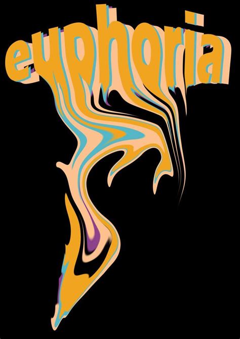 The Word Euphora Is Painted In Bright Colors On A Black Background With