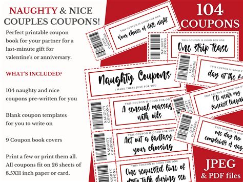 Naughty Sex Coupons Valentines Gift For Him Dirty Love Coupons Etsy