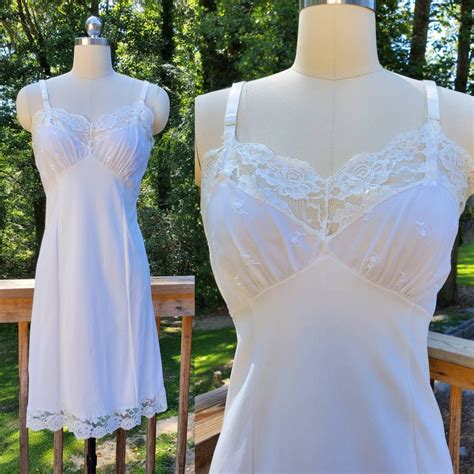 S White Slip With Embroidered Chiffon Bodice By Sears S