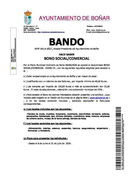 El Ayuntamiento De Bo Ar Subvencionar Con Un Las Compras De Los