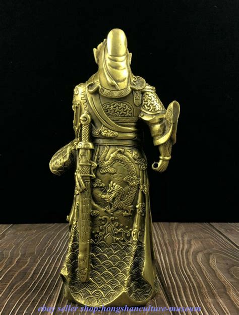 15 6 Old Chinese Bronze Dynasty Guan Gong Yu Warrior God Dragon Robe