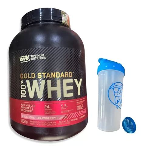 Whey Gold Standard Lbs Kg Morango Coqueteleira Brin