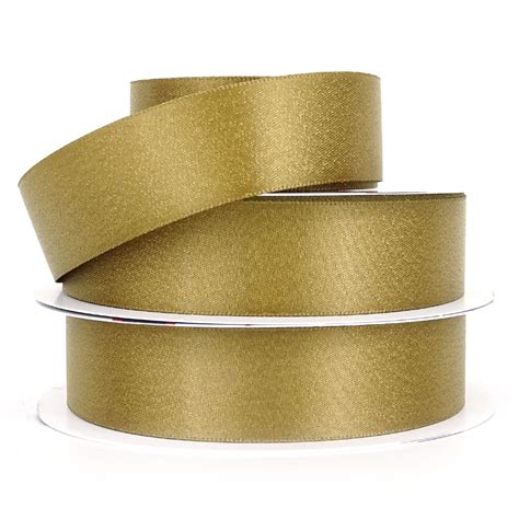 Antique Gold Shimmer Satin Ribbon 25mm - RIBBON UK