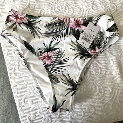 Sand And Shore Swim Nwt Shade And Shore High Rise Bikini Bottom Tropical Print Poshmark
