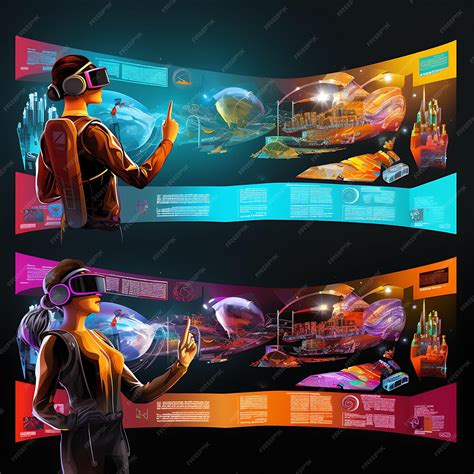 Premium AI Image | Set of Augmented Reality Ar Tech Banner Ads