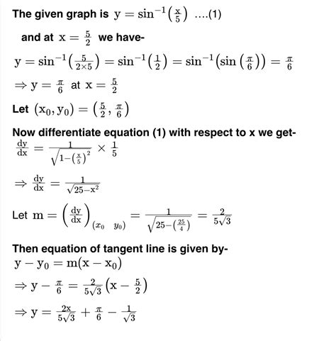 Solved Find The Equation Of The Line Tangent To The Graph Of Y Sin