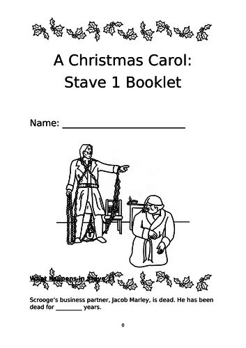 A Christmas Carol Stave 1 Booklet Teaching Resources