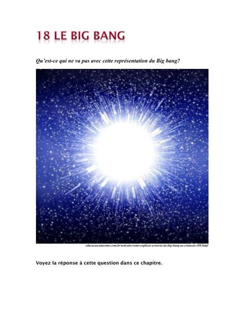 Quest ce qui ne va pas avec cette représentation du Big bang