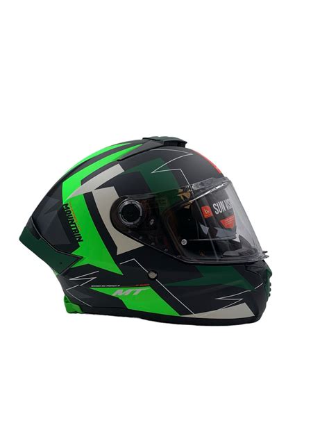 Casco Integral Con Lentes Mt Thunder Sv Mountaing B Verde Mate