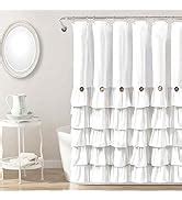 Amazon Seasonwood Black Farmhouse Shower Curtain Set With 12 Hooks