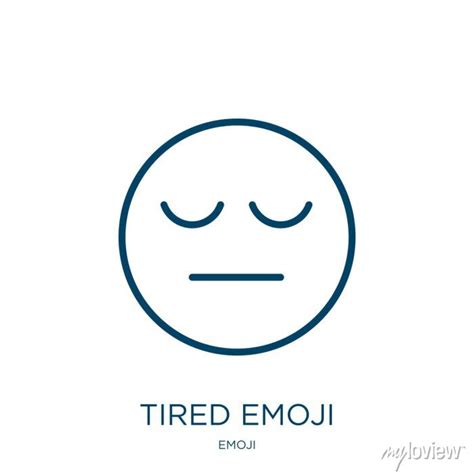 Tired emoji icon from emoji collection. thin linear tired emoji, • wall ...