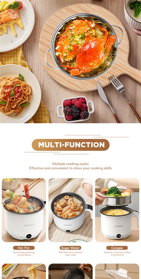 Dreepor Mini Rice Cooker With Steamer Small Non Stick Hot Pot Multifunctional Electric Cooker