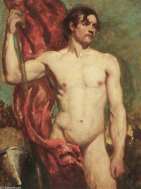 Artwork Replica Academic Study Of A Male Nude As A Standard Bearer By