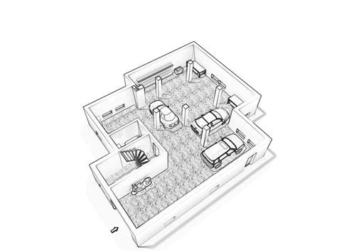 Sketch Floor Plan 3d Illustration Stock Illustration - Illustration of ...