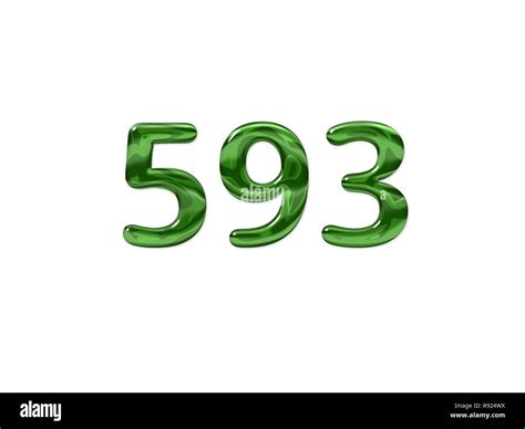 Green Number 593 isolated white background Stock Photo - Alamy