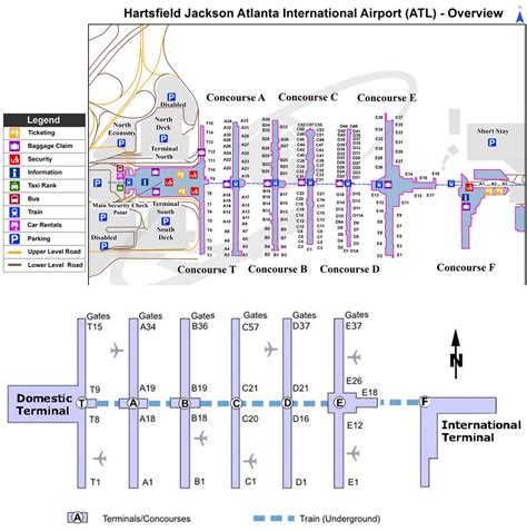 Terminals in Atlanta Airport (ATL) | Hartsfield Jackson map