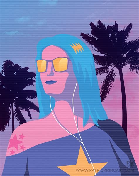 Vaporwave Girl Sticker Vaporwave Synthwave Outrun Beach Etsy Girl