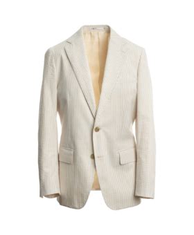 Cream Seersucker Suit With Brown Knit Tie He Spoke Style