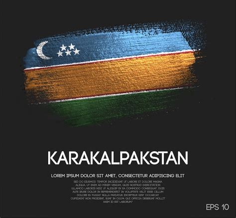 Premium Vector Karakalpakstan Flag Made Of Glitter Sparkle Brush Paint