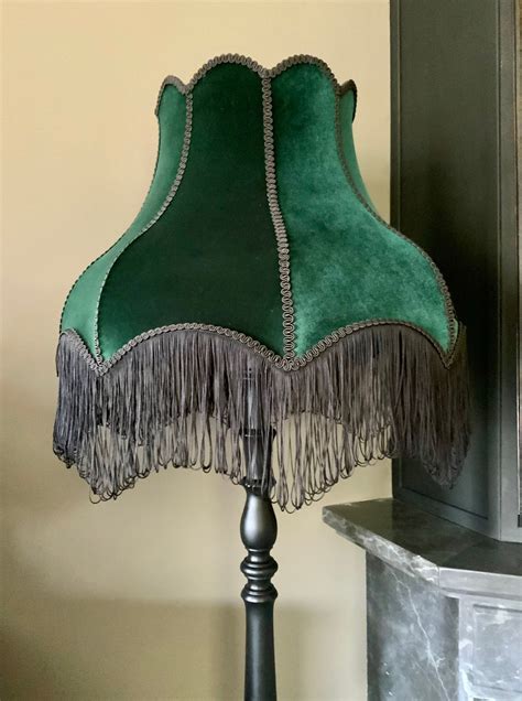 FLOOR LAMP: Victorian Vintage Style Handmade Custom Lamp Shade With Velvet Shade & Fringes ...