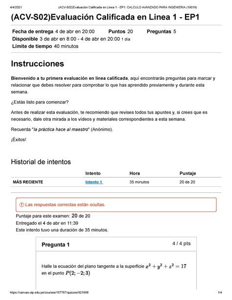 ACV S02 Evaluación Calificada en Linea 1 EP1 Calculo Avanzado PARA