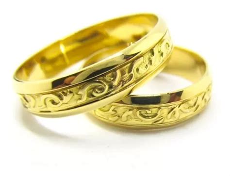 Par De Aliança Bodas De Ouro 18kl 750 5mm 10 Gramas Parcelamento sem