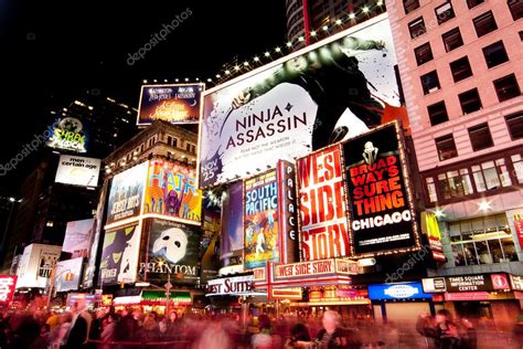 Broadway at Times Square by Night – Stock Editorial Photo © phakimata ...