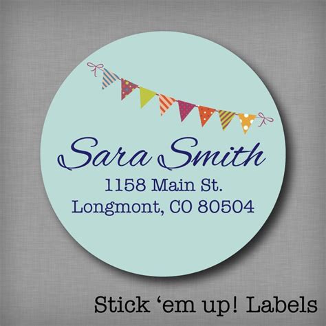 Return Address Labels Personalized Round Address Stickers