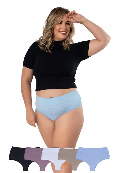 Kit Calcinhas Amorosa Plus Size Fio Duplo Microfibra Concept Lingerie Multicolorido Compre