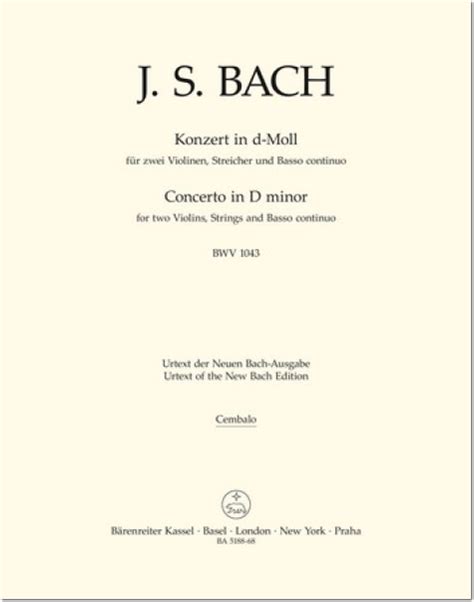 Bach Johann Sebastian Konzert F R Zwei Violinen D Moll Bwv