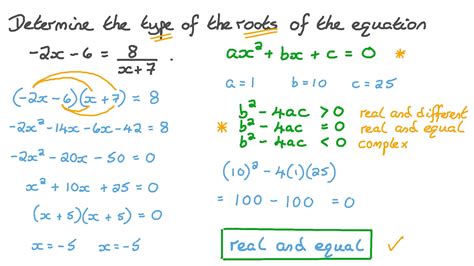 Question Video Determining The Type Of The Roots Of A Quadratic