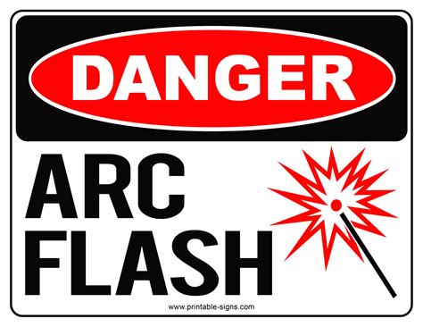 Arc Flash Sign Printable Signs