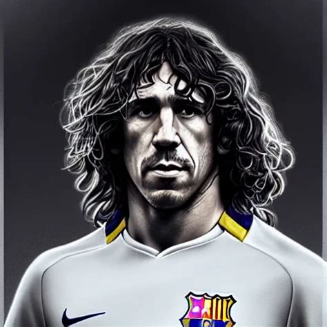 Carles Puyol Fc Barcelona Captain Defending His Stable Diffusion