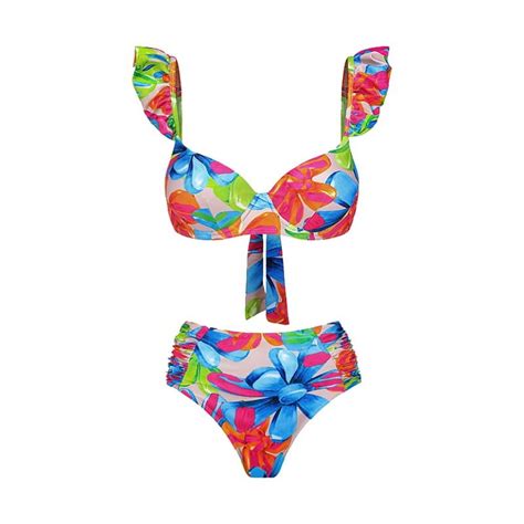 Hhh New Bikini Mini Flounced Printed Split Swimsuit Suit Female Walmart
