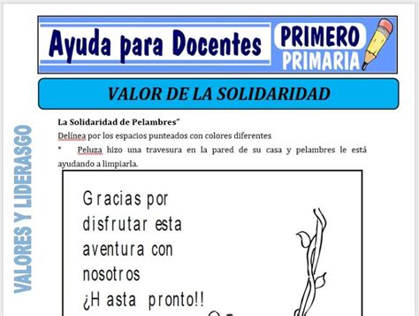 El Valor De La Solidaridad Para Primero De Primaria Ayuda Para Docentes