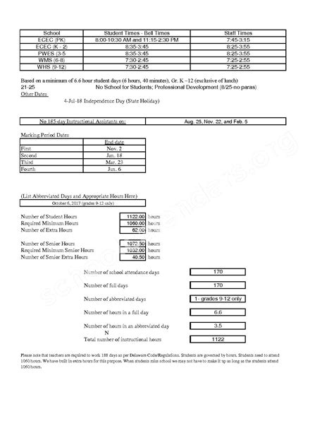 Woodbridge School District Calendars – Bridgeville, DE