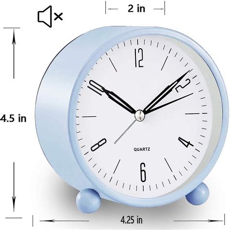 Analog Alarm Clock Inch Super Silent Non Ticking Small Clock With